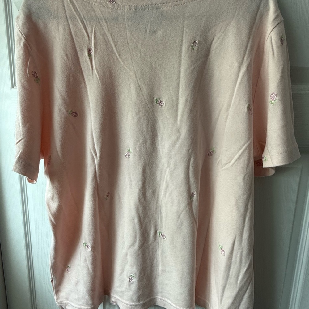 Pink Embroidered T-Shirt